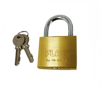 Flag - 60mm Double Locking Brass Padlock - Click Image to Close