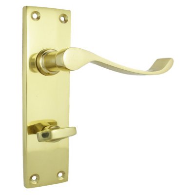 Bathroom Scroll Handle 145mm - Brass - Click Image to Close