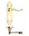 Project Oxford Scroll Euro/Lock Handle Polished Brass