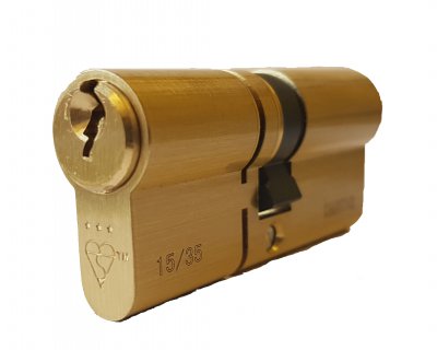 Trimas 3 Star Euro Cylinder - 70mm (35 x 35) - Satin Brass - Click Image to Close