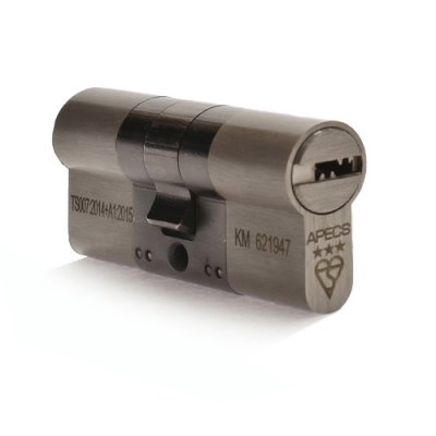 AP 3 Star Euro Cylinder - 95mm (45 Int x 50 Ext) Nickel w/5 Keys - Click Image to Close