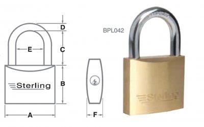 40mm Double Locking Brass Padlock KA41 - Click Image to Close