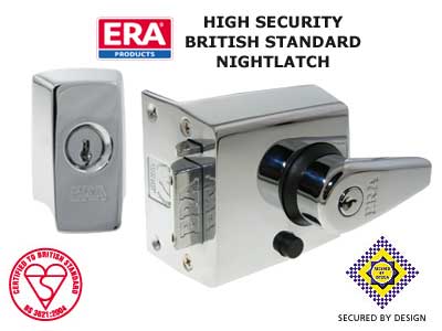 40mm BS High Security Nightlatch - Pol Chrome - Click Image to Close